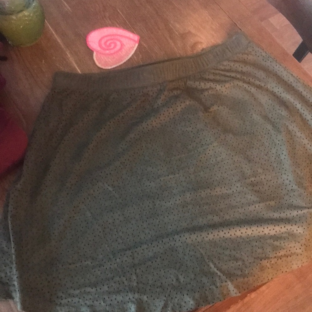 Green skirt velvet